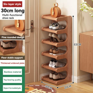 On Hand Bamboo Shoe Cabinet Shoes Rack Organizer Wood 2/3/4/5/6 Layers Shoe Rack Organizer