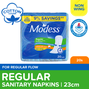 Modess Regular Cottony Soft Non-Wing Sanitary Napkin 20s - Regular Flow Fast Absorbing Against Leaks
