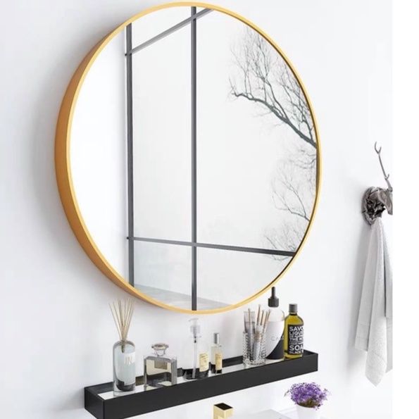 ♔DEKO Round Mirror Gold Circle Wall Mirror Vanity Mirror Makeup Mirror