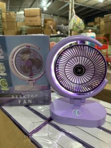 Quạt Sạc Tích Điện Hình Trăng Khuyết Có Đèn Led