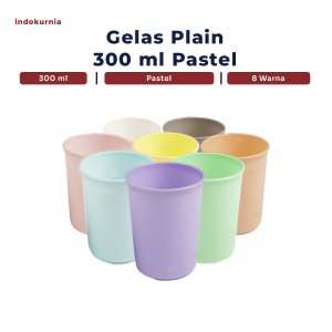 Indokurnia Gelas Plain 300 mL Pastel