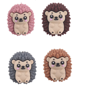 Hedgehog Shape Beads 28x25mm Silicone Teething Beads Baby Infant Chew Toy Beads for Dummy Clip Keychain Pendants Making
