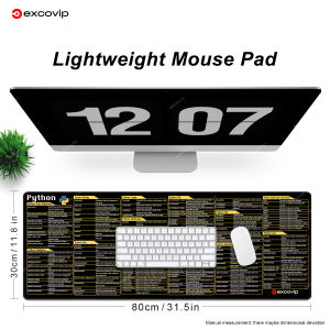 excovip mouse pad English python shortcut keys large mat stitched edge soft comfort non-slip Desktop computer laptop Learning office games Business dormitory gifts