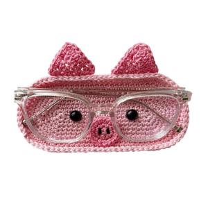 Handmade Crochet Cute Animal Theme Glasses Holder Eyeglass Protective Storage Tray for Home Desk Eyewear Organizers Gift