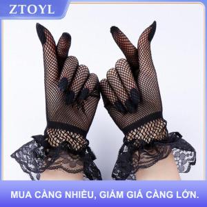【ZTOYL】 Lolita mùa hè UV-proof lái xe găng tay JK lưới Fishnet Găng tay ren đầy đủ ngón tay cô gái ren thời trang Găng Tay Tay cosplay găng tay