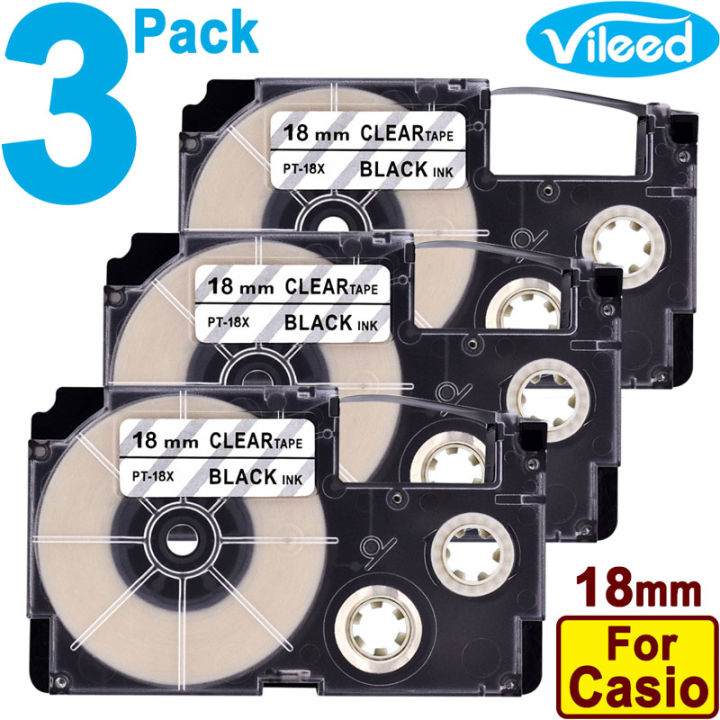 Vileed Pack 18mm Tape Cartridge for Casio EZ-label Printer KL