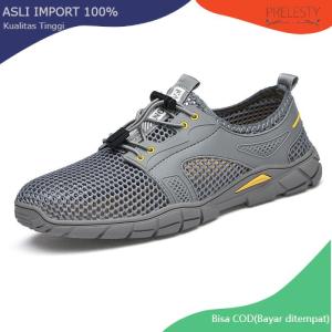 Prelesty Sepatu Hiking Pria Casual Gunung Outdoor Trekking Sepatu Mendaki Anti Slip Touring Tahan Air Waterproof Handmade Keren 410
