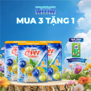 Combo 3 Vỉ Treo Bồn Cầu Evershine Hương Chanh Tươi Tự Động Làm Sạch Lên Đến 350 Lần Xả TẶNG 1 Túi Nước Rửa Chén Chanh Đào 200ml