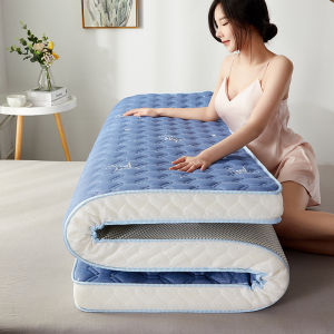 Foldable Latex and Aerobic Mattress Pad Cotton Filling Bed Topper Single Queen King