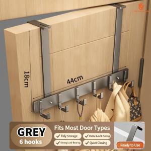 SG Stock Adjustable Over The Door Hook Hanger No‑Drill Door Back Organizer Rack for Coat Bag Towel Hat Home Storage