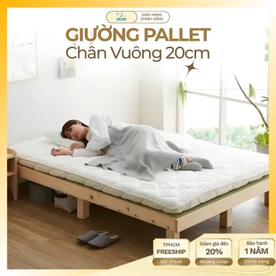 Giường Pallet Gấp Gọn 20cm – Pallet Gỗ Giường Cao 20cm Phong Cách Nhật Hàn Gỗ Tự Nhiên. FREESHIP TPHCM