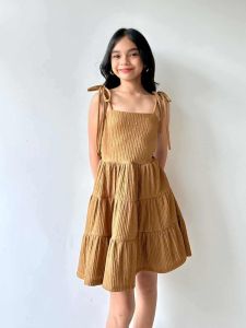FRANCINE STRING DRESS FOR YOUNG GIRLS IN BARKCREPE FABRIC FIT TO 6-10 YRS/O
