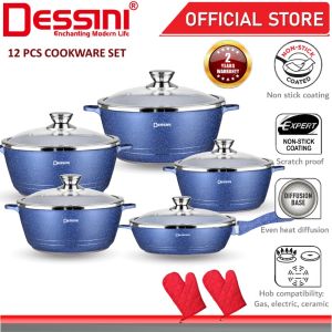 Granite Aluminium Non Stick Casserole Pot Bowl Deep Fry Pan Cookware Tool