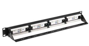 SG stock Cat6 RJ45 RJ Patch Panel UTP 1 U 24 Port Black for server rack network cabinet