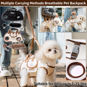 Multiple Carrying Methods and Breathable Pet Backpack Portable Travel Dog Cat Carrier Bag Adjustable Anti-stress Pet Shoulder
