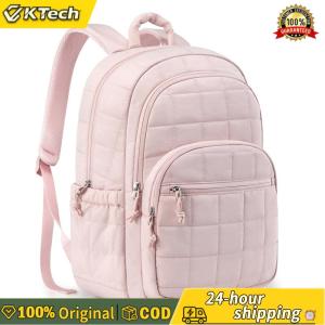 【Free Shipping】 Nylon Quilted College Laptop Backpack Fashion Casual Daypack Adjustable Straps College Backpack for Girl 15.6 Inch Laptop