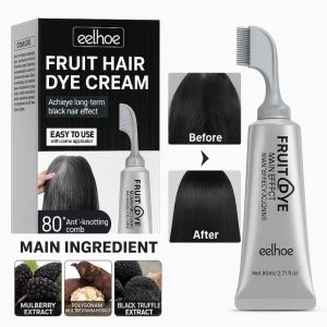 Fruit Plant Extract Hair Dye Non-Stimulation Hair Color Cream Hair Dyeing Cream With Comb Covering Gray Hair