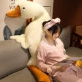 50-160CM Soft Goose Stuffed Toy Big White Duck Funny Soft Long Pillow Animal Children's Birthday Gifts Present Anak Patung Mainan. 