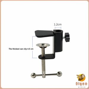 Digeo Black C-Clamp Desk Light Clamp Mount Holder Cantilever Bracket for Desktop Table Lamp