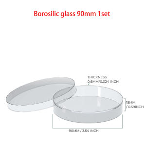 จานเพาะเชื้อแบบแก้ว 9cm 10cm จานเพาะเชื้อบอโรซิลิเกตครบชุดพร้อมฝาปิดมี 2 ขนาด