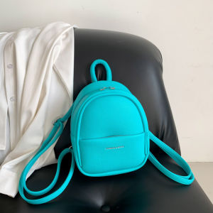 Mini Backpack For Women 2026 Fashion Blue Black Pu Leather Shoulder Bag For Teenage Girls Small Bagpack Student School Backpack2026