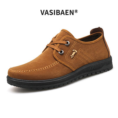 VASIBAEN Old Beijing cloth shoes men's new dad shoes casual men's shoes lace-up breathable cloth shoes for middle-aged and elderly people