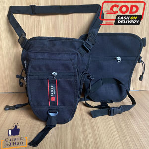 Tas Selempang DAIKER RK-OO3 -REDTas 2in1 Tas Pinggang Tas Paha Tas Outdoor Tas Slingbag Pria - Black Tas Fashion Pria Crossbody Bag Tas non USB Tas Gadget