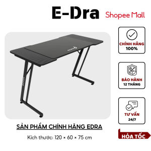 [Furniture] [Tặng Miếng Lót Chuột] Bàn Gaming Chữ Z EDRA Cao Cấp Carbon - EGT1260Z Bàn Làm Việc Chịu Tải 100kg
