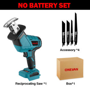 ONEVAN 12000 SPM Brushless Reciprocating Saw Cordless Jig Saw Variable Speed Saber Saw For Tree WoodMetal PVC Frozen Food Ice or Bone Cutting Electric Tool