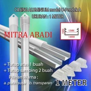 Casing Aluminium for Hard Strip LED Grosir Pjg 1 Meter