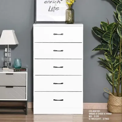 {Mr 99 Furniture}(DIY)5 Layer Chest Drawer Cabinet/Drawer Storage Cabinet/5 Tier White/Brown Drawer Cabinet /Almari Baju Pakaian/Kabinet Baju