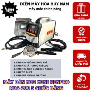 Máy Hàn Mig Mini KENPRO NBC-200 5 Chức Năng - Công Nghệ Biến Tần IGBT - Đầy Đủ Phụ Kiện - Tặng Kèm Cuộn Dây Hàn Mig Lõi Thuốc 1kg - HÀNG CHÍNH HÃNG - BẢO HÀNH TOÀN QUỐC