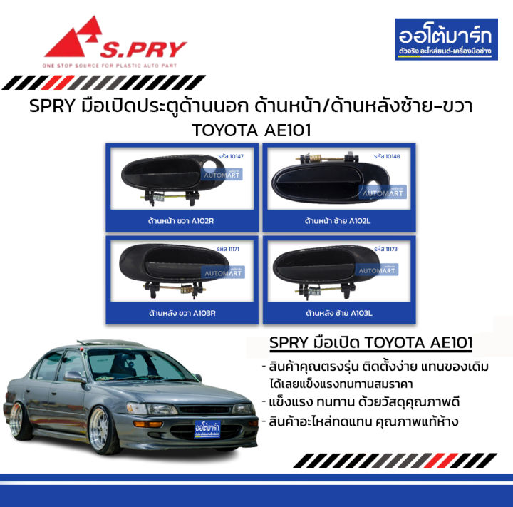 SPRY มือเปิดประตูด้านนอก TOYOTA AE100 , AE101 ด้านหน้า ซ้าย-ขวา ...