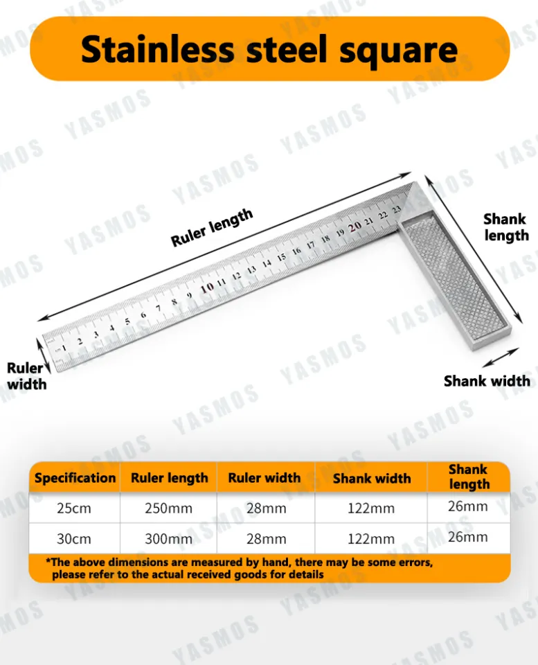 L Square Ruler 90 Degree Ruler L-Shaped Straightedge Ruler 30cm