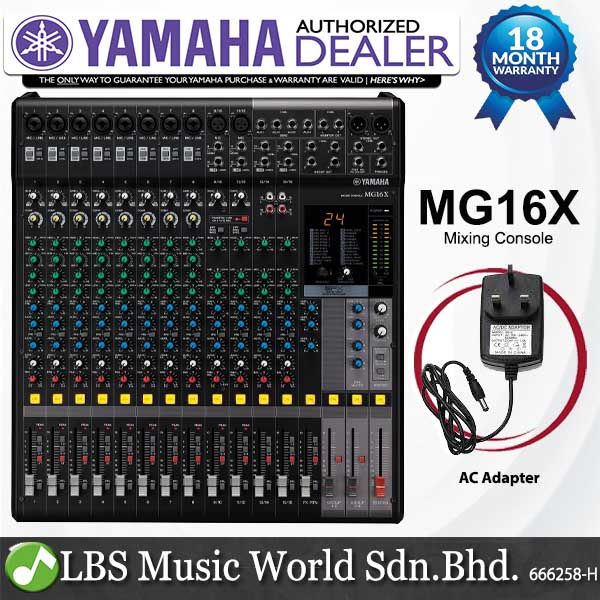 Yamaha MG16X 16 Channel Stereo Mixer with 24 Effect Programs (MG16