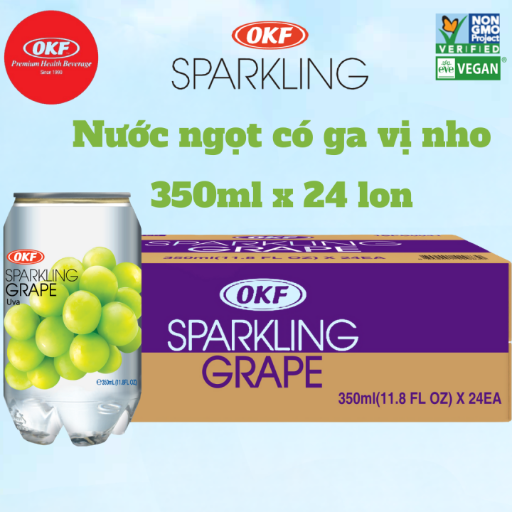 Nước ngọt có ga vị nho (NƯỚC NHO CÓ GA) OKF Hàn Quốc x 24 lon 350ml ...