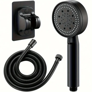 Shower Head Set with Stand & Hose 3pcs Handheld Shower head- 5 Adjustable Water Flow Modes - Trendsetter marketing