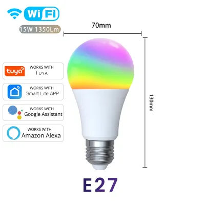 หลอดไฟ LED สมาร์ท E27 GU10 E14 ใช้แอป Tuya/Smart Life + ควบคุมเสียง Google Home Alexa