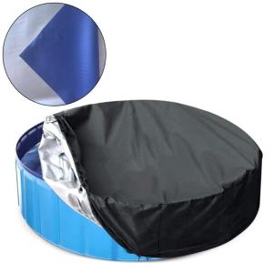 12FT Round Spa Pool Cover Block Waterproof Dustproof Oxford Cloth Outdoor Bath Swimming Pool Leaf Net Accessories