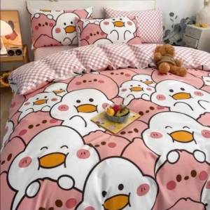 ชุดเครื่องนอน ขนาด 6 ฟุต/ 5 ฟุต / 3.5 ฟุต รวมผ้านวม ผ้าปูที่นอน ผ้านวม ครบชุด 6 ชิ้น  เนื้อดี ราคาถูก ลายการ์ตูน ลายเป็ด ยกชุด เก็บเงินปลายทาง