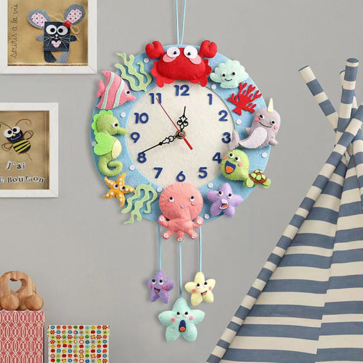 Hysino Felt Animals Wall Clock DIY Package Forest Theme Handmade ...