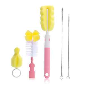 Silicone Bottle brush Pacifier BrushCup Cleaning Brush Baby Bottle/Pacifier Cleaning Brush 360 Degree Rotating HandleNo Dead Corners For CleaningNipple BrushStraw Brush