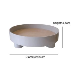 Round Wooden Tray Thick Serving Nordic Storage Plate Home Decor Cafe Fruit Cosmetics Organizer Dulang Kayu
