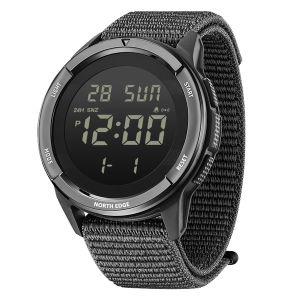 NORTH EDGE TERRAX 50M Waterproof Shockproof Military Digital Watch Outdoor Sports Sturdy Watch For Men 45MM Width LED Display Pedometer Relo For Men Watch