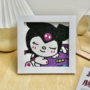 2024 New 5D Diamond Painting Kits DIY Round Mosaic Embroidery Childrens Room Decor Stationery Gift Cards Handwork Toys Anime Accessories Kid Girls Craft Gift Sanrio Kuromi Hello Kitty Cinnamoroll Melody