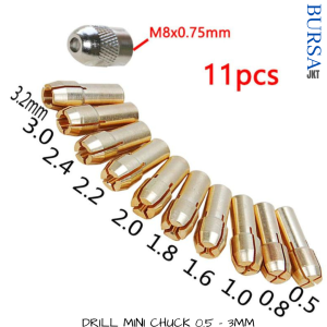BRASS COLLET KUNINGAN MINI GRINDER DRILL BOR CHUCK 0.5 MM - 3.2MM