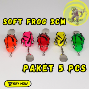 Umpan Casting Tiruan Kodok Top Water UL Panjang 3cm Berat 5gr Paket 5 Pcs Anti Mocel Siap Strike Untuk Memancing Ikan Gabus Dan Toman Di Rawa Liar