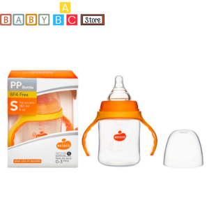 Bình Sữa Wesser Cổ Rộng Nhựa PP 180ml - 260ml Bình Sữa Cho Em Bé Cổ Rộng Công Nghệ Korea