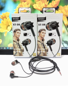 Handsfree + MIC XT-08 Super Premium in-Ear Headset Extra Bass Stereo Earphone PowerFull