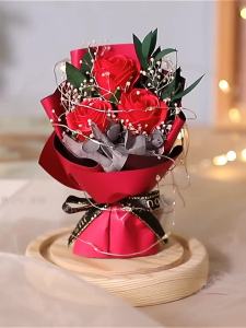 4Li for Girls Birthday Gift Preserved Fresh Flower Dried Flowers Ice Crushing Blue Rose Sunflower Bouquet Gift for Girlfriend